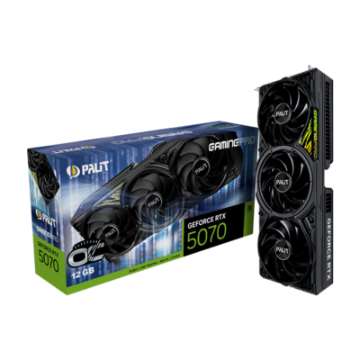 Palit GeForce RTX 5070 GamingPro OC Graphics Card, 12GB GDDR7 Memory, TBDMHz Boost Clock, 6144 Cuda Cores, ARGB SYNC EVO, PCI-E 5.0, | NE75070T19K9-GB2050A