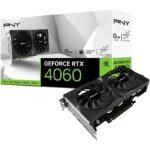 PNY GeForce RTX 4060 VERTO Graphics Card, Dual Fan, 8GB GDDR6 128-Bit Memory, 3072 CUDA Cores, 1830MHz Clock Speed, 17Gbps Memory Speed, PCI-Express 4.0 x16, Black | VCG40608DFXPB1
