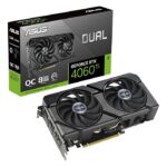 ASUS Dual GeForce RTX 4060 Ti EVO OC Edition Graphics Card, 8GB GDDR6 128-Bit Memory, 2565 MHz Boost Clock, 4352 CUDA Cores, 18 Gbps Memory Speed, PCI Express 4.0, Black | 90YV0J49-M0NA00