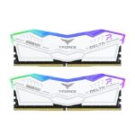 TEAMGROUP T-Force Delta RGB DDR5 Ram 32GB (2x16GB) 6000MHz PC5-48000 CL38 Intel XMP 3.0 & AMD Expo Compatible Desktop Memory Module Ram White l FF4D532G6000HC38GDC01