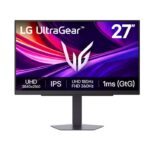 LG UltraGear G8 Gaming Monitor, 27" IPS Display, 4K UHD Resolution, 180Hz Refresh Rate, 1ms (GtG @ Faster) Response Time, NVIDIA G-Sync & AMD FreeSync Premium Pro, Black | 27G810A-B.AMA