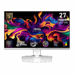 MSI MAG 272QPW X28 Gaming Monitor, 27" QD-OLED Display, QHD Resolution, 0.03ms (GtG) Response Time, 280Hz Refresh Rate, Adaptive-Sync Technology, White | 9S6-3CD79A-040