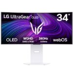 LG UltraGear OLED GX9s Curved Gaming Monitor, 34" WQHD OLED Display, 240Hz Refresh Rate, 0.03ms (GtG) Response Time, AMD FreeSync Premium, VESA Certified AdaptiveSync, White | 34GX90SA-W.AMA